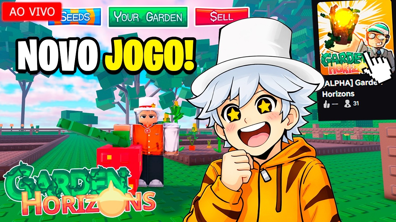 LAN&Ccedil;AMENTO DO NOVO JOGO GARDEN HORIZONS, GROW A GARDEN 2 &Eacute; REAL! | AO VIVO #roblox #live #aovivo