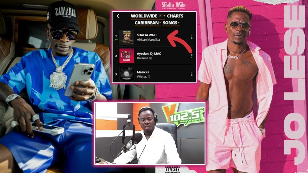 watch hw the whole media is reacting to shatta's Jo Lese song + African Mandiba chartn nő3 on uTube