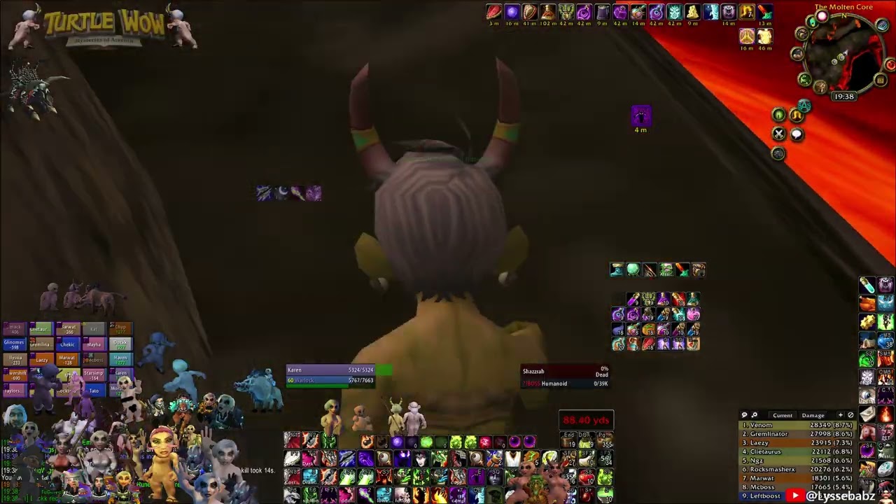 TurtleWoW Chill Ambershire Molten Core 11/1/26 Affliction Warlock POV