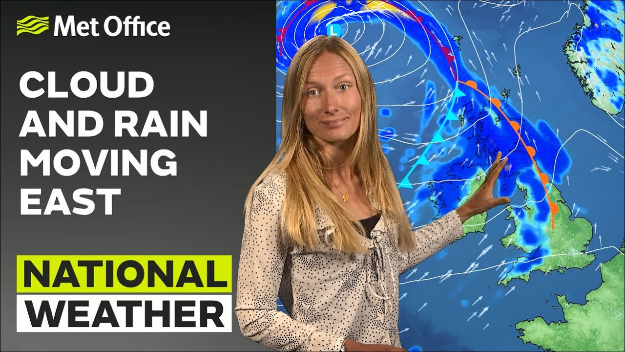 27/06/23 &ndash; Cloud and Rain Moving East &ndash; Afternoon Weather Forecast UK &ndash; Met Office Weather