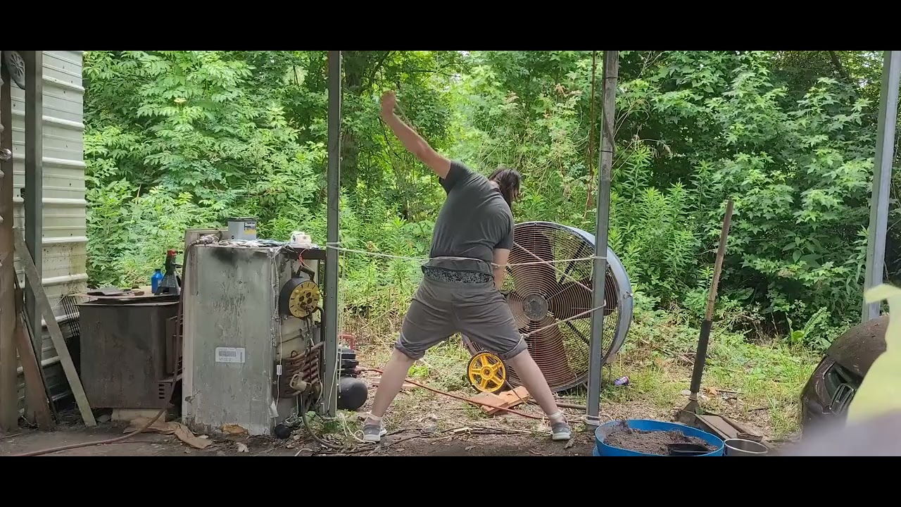 Self bondage standing spread tied/spreadeagle
