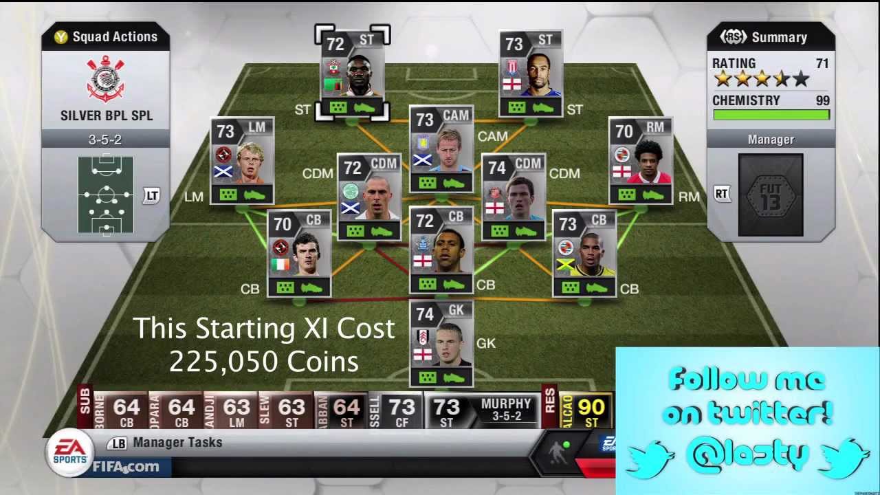 220K Coin Silver BPL/SPL Team - Silver Stunners - FIFA 13 Ultimate Team