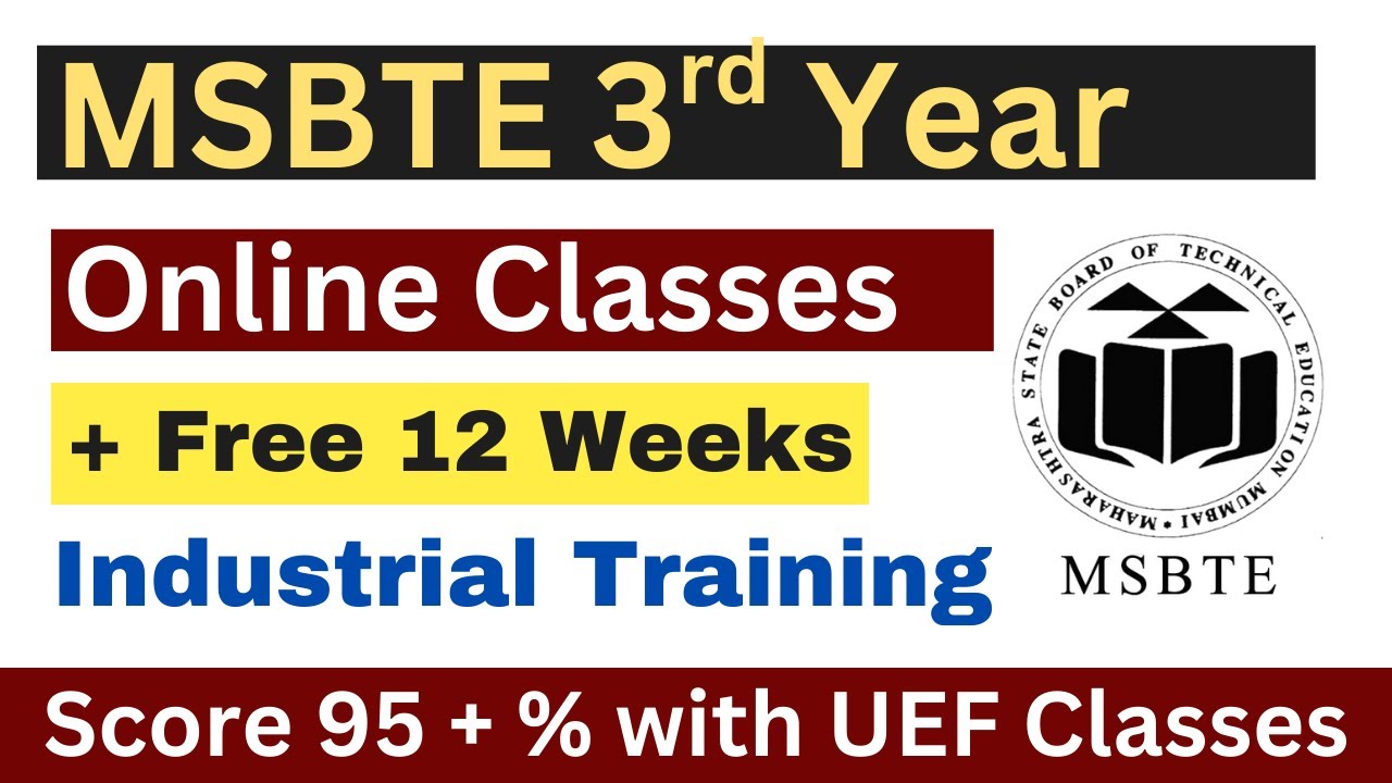 MSBTE 3rd Year Online Classes + Free 12 Weeks Industrial Training on Professional App Development