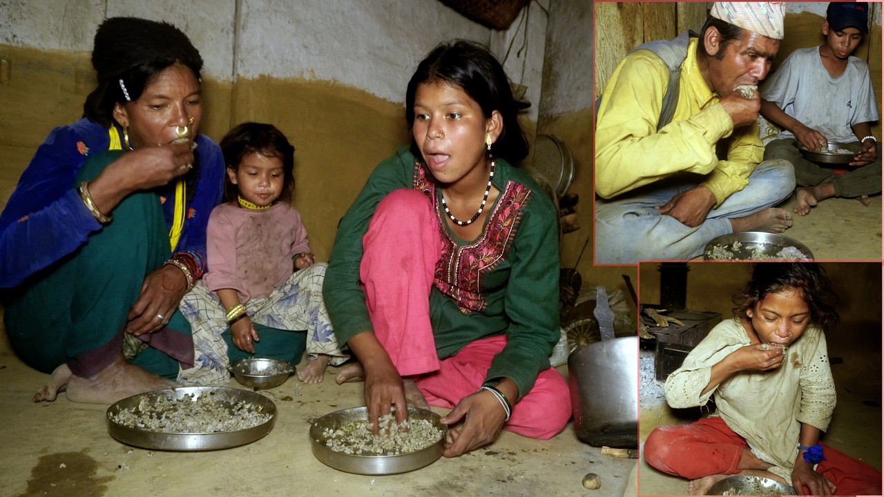 dharme brother's  dinner with his wife & children || rural Nepal || @ruralnepall