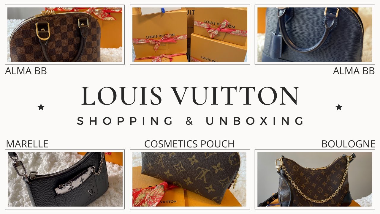 Louis Vuitton Boulogne, Alma BB, Marelle, Cosmetics Pouch PM | Shopping & Unboxing | Feb 2022