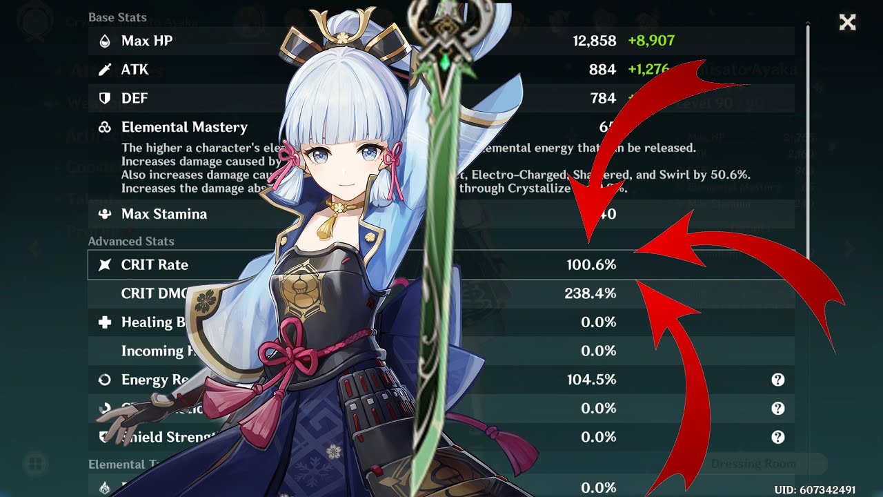 100% Crit Rate C0 Ayaka R1 Jade Cutter Showcase