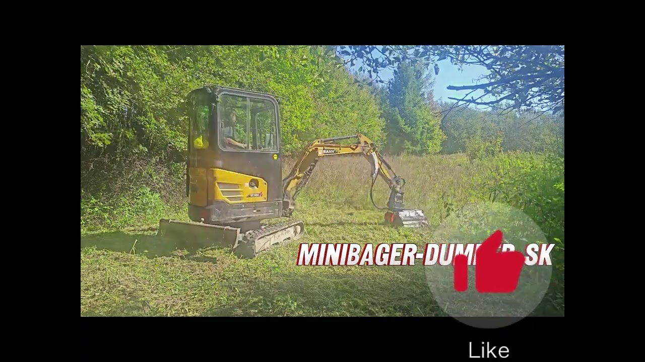 Mulching property with SANY sy 18c excavator and cangini tc070