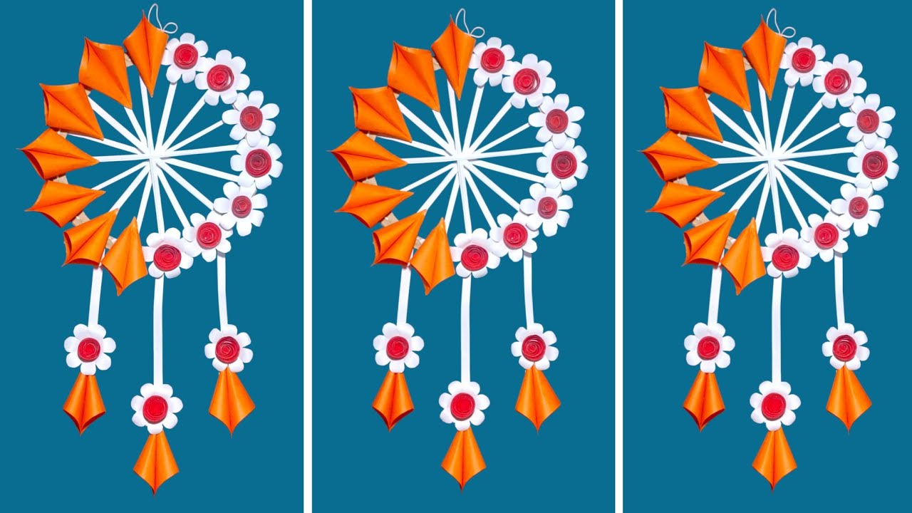 New Paper Flower Wall Hanging / Unique Wall Decoration Idea / Home Decorations With Paper