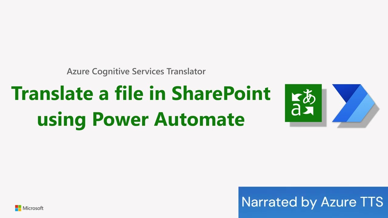 Translate a file in SharePoint using Power Automate