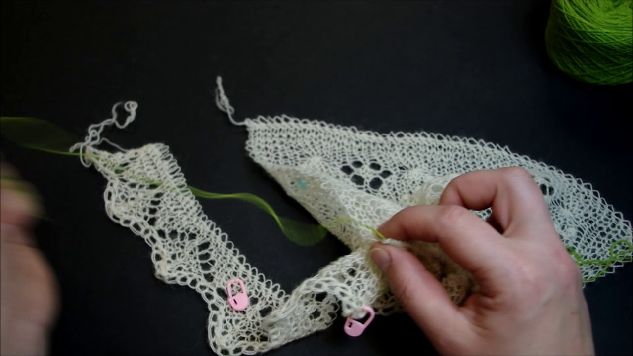 Haapsalu salli servapitsi õmblemine * How to sew Haapsalu lace edge