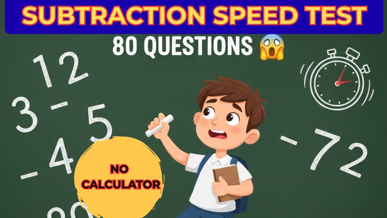 Subtraction Speed Test | 80 Questions Quiz | Easy to Hard #mathsutralogic #mathsquiz #subtraction