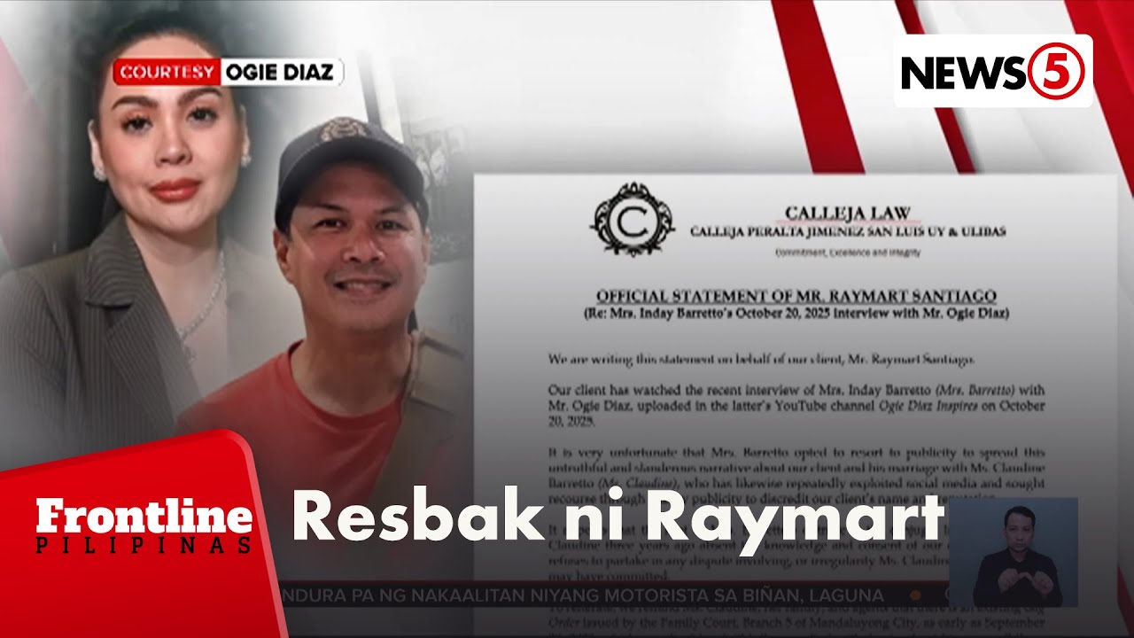 Raymart Santiago, may resbak sa mga pahayag laban sa kanya ni Inday Barretto | Frontline Pilipinas