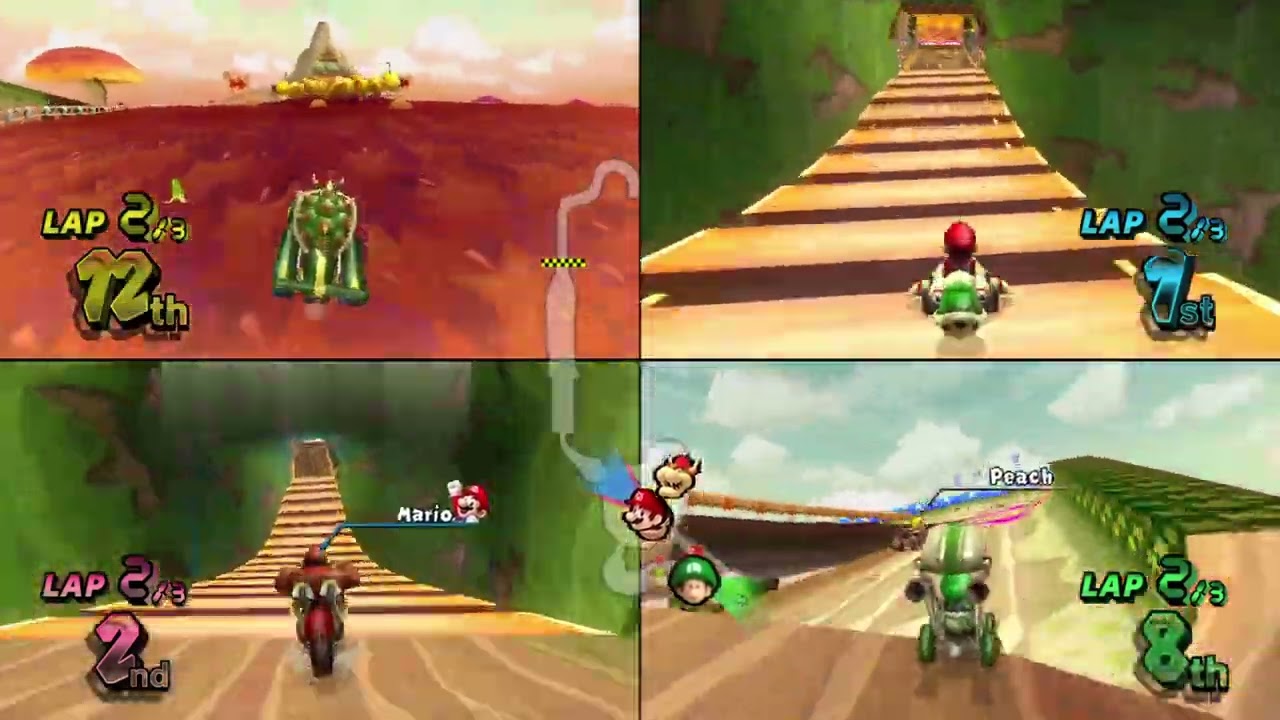 Mario Kart Wii ✦ 4 Players #492 (3 Tracks) Mirror