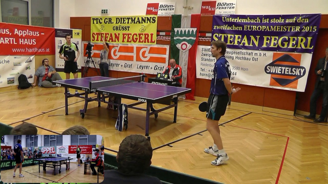 Tischtennis Showmatch in Großdietmanns - Stefan Fegerl vs Werner Schlager (Satz 2/3)