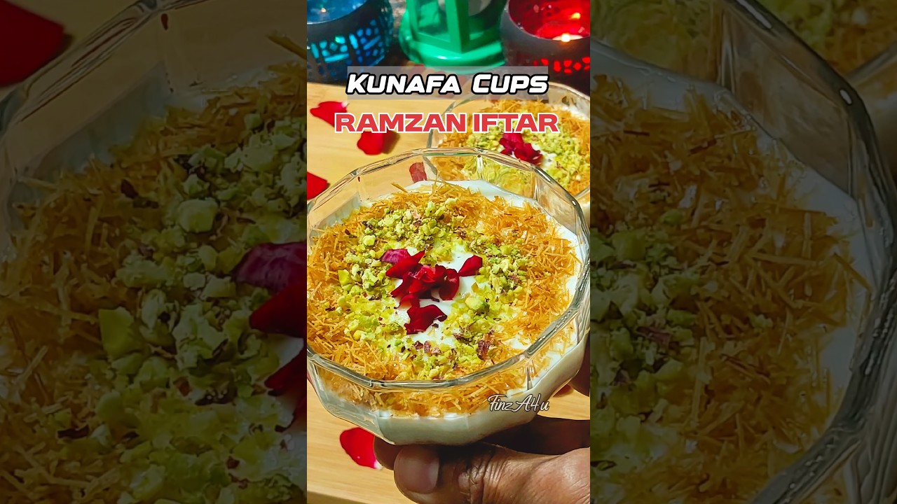 ☪️5 min Kunafa Cups Ramzan Iftar Special#shorts#ramzanspecial#ramadanspecial#iftar#food#sweet#kunafa