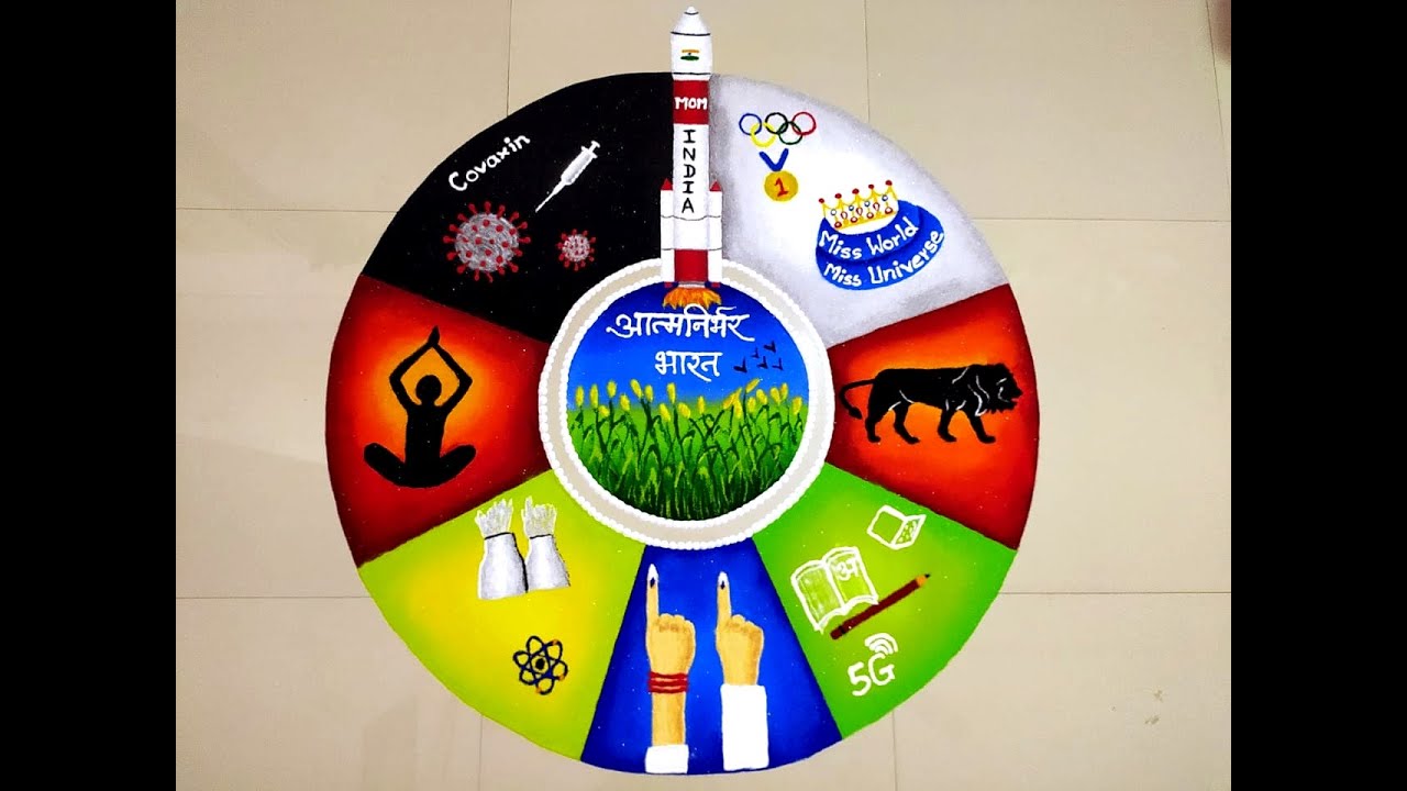 75 Years of Triumph of Indian Freedom Struggle | 75 Years of Indian Independence | Poster Rangoli