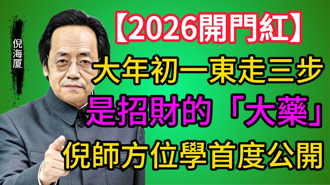 【2026開門紅】大年初一往東走三步，竟是救命與招財的「大藥」？倪師方位學首度公開，做對了旺全家！#倪海廈 #2026開運 #大年初一 #招財 #中醫養生