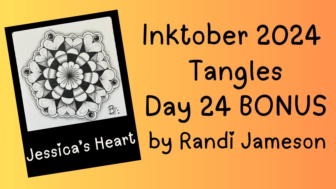 Inktober Tangles 2024 Day 24: Jessica’s Heart BONUS by Randi Jameson
