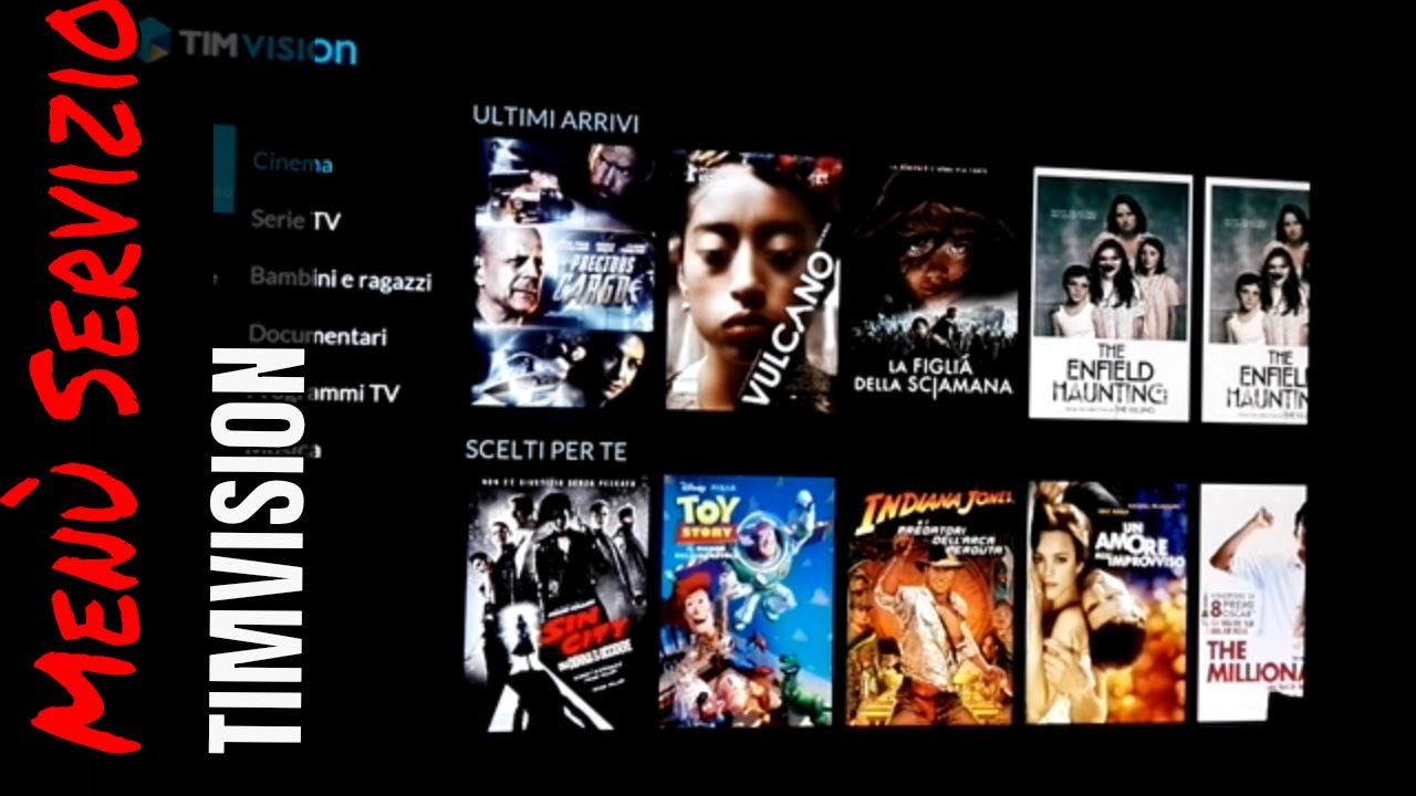Men&ugrave; timvision Decoder Android TV