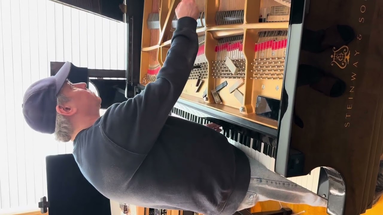 First in house piano tune up after the pandemic by Steinway technician Jonathan Cohen. 02/26/2024.