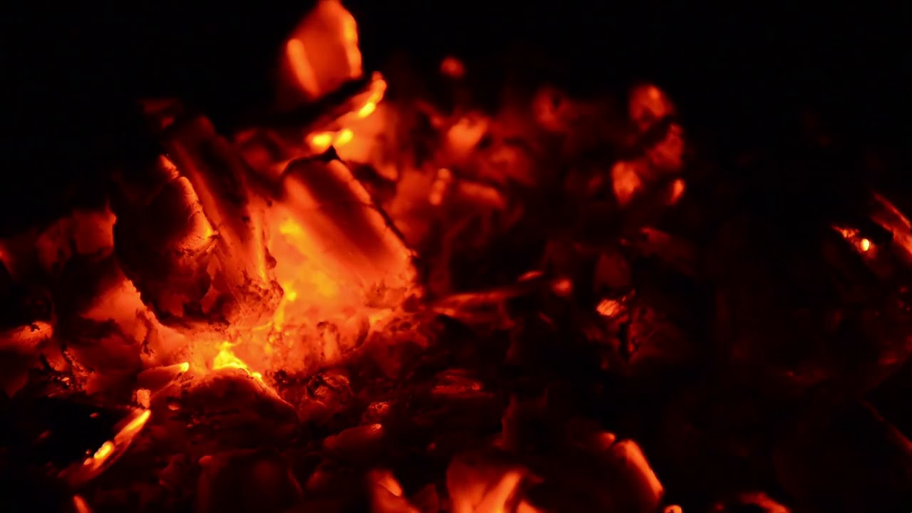 Campfire Glowing Embers   Free HD Stock Footage No Copyright Fireplace Fire Ember
