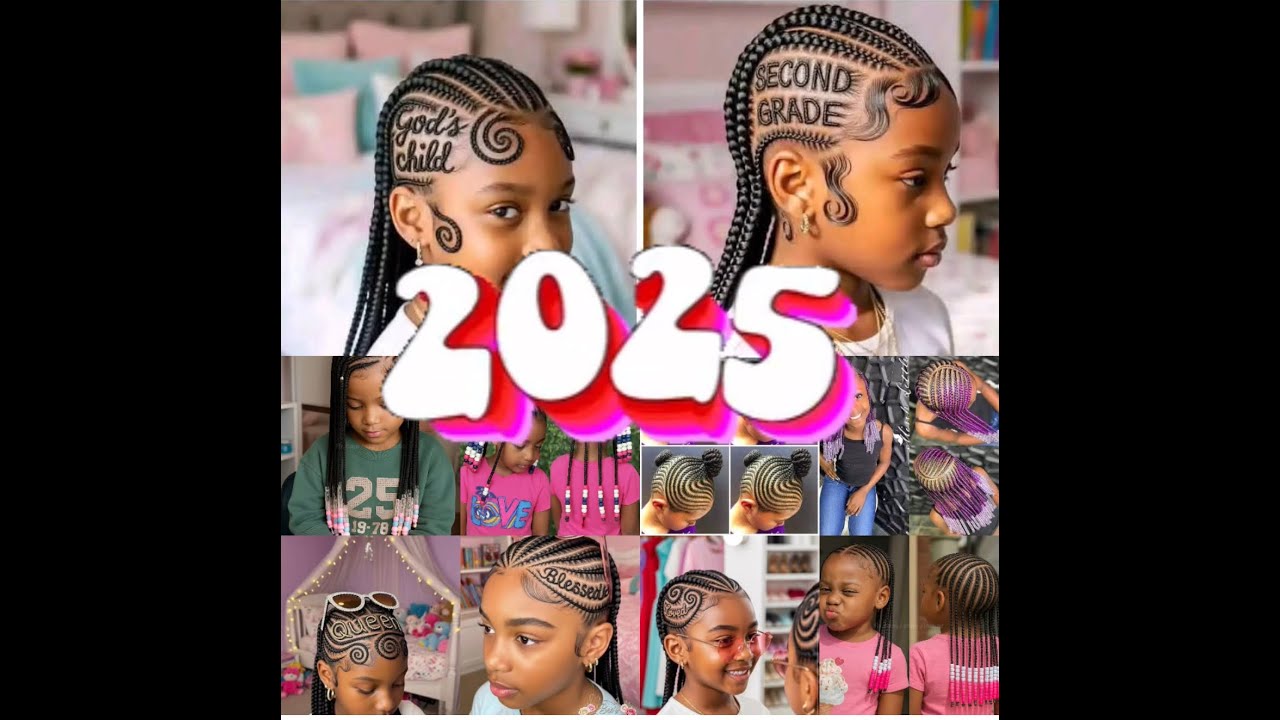 100+Cute and Easy Hairstyles For School Best African Best African Braids For Kids#cocomelon #braids