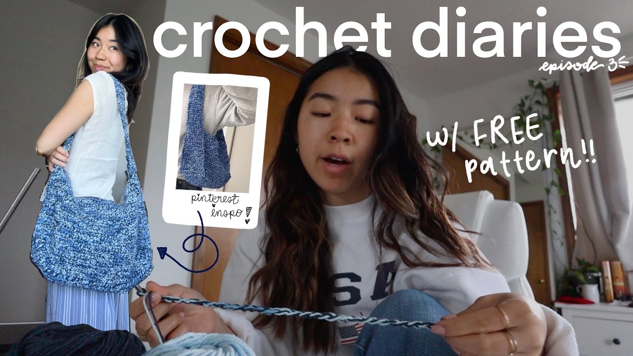 crochet diaries [ep.3]: crochet a summer purse with me (with free pattern)!!