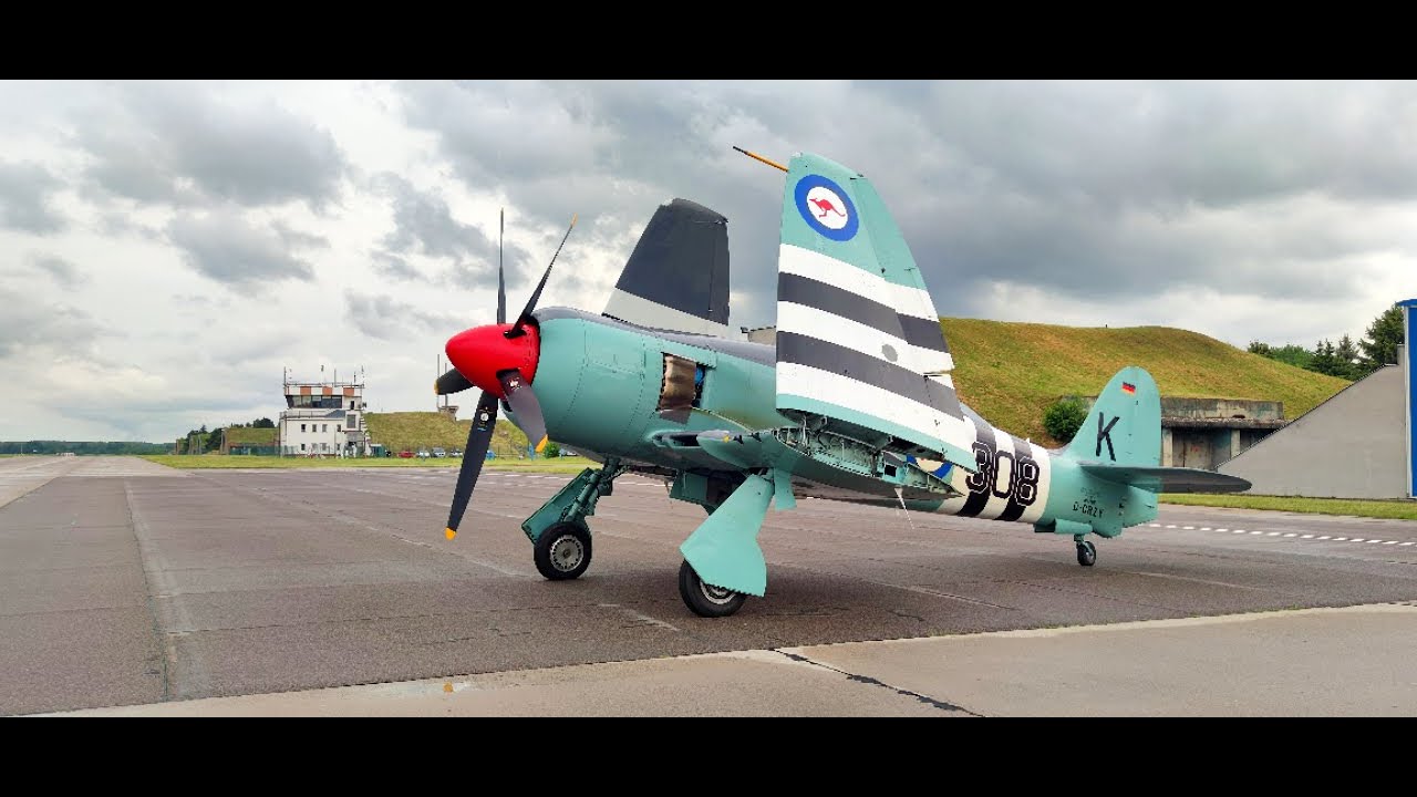 Hawker Sea Fury FB11 D-CRZY Pardubice Airport Aviation Fair 2022 Arrival of the first participant