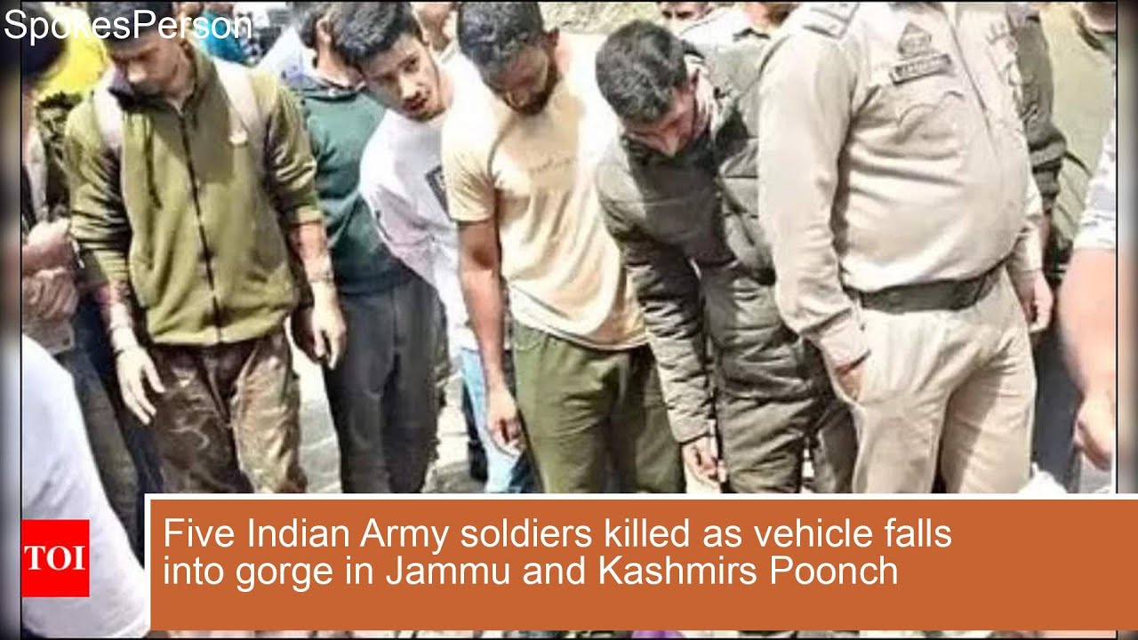Five Indian Army soldiers killed as vehicle falls into gorge in Jammu and Kashmirs Poonch