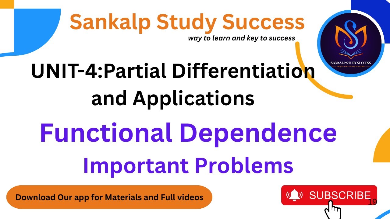 36.Functional Dependence & Independence | Repeated Problems in Exams | M1 Unit-IV