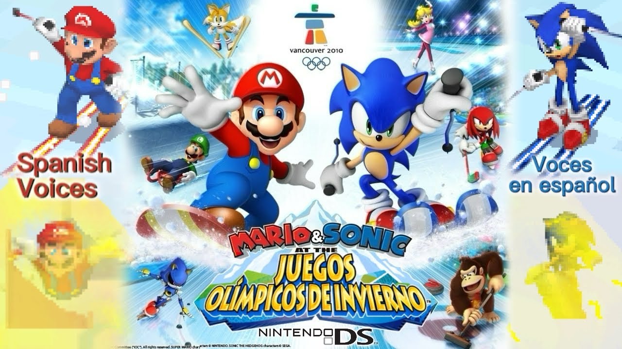 Mario & Sonic en los JJOO de Invierno [DS]: Voces en español (locutor + Sonic)