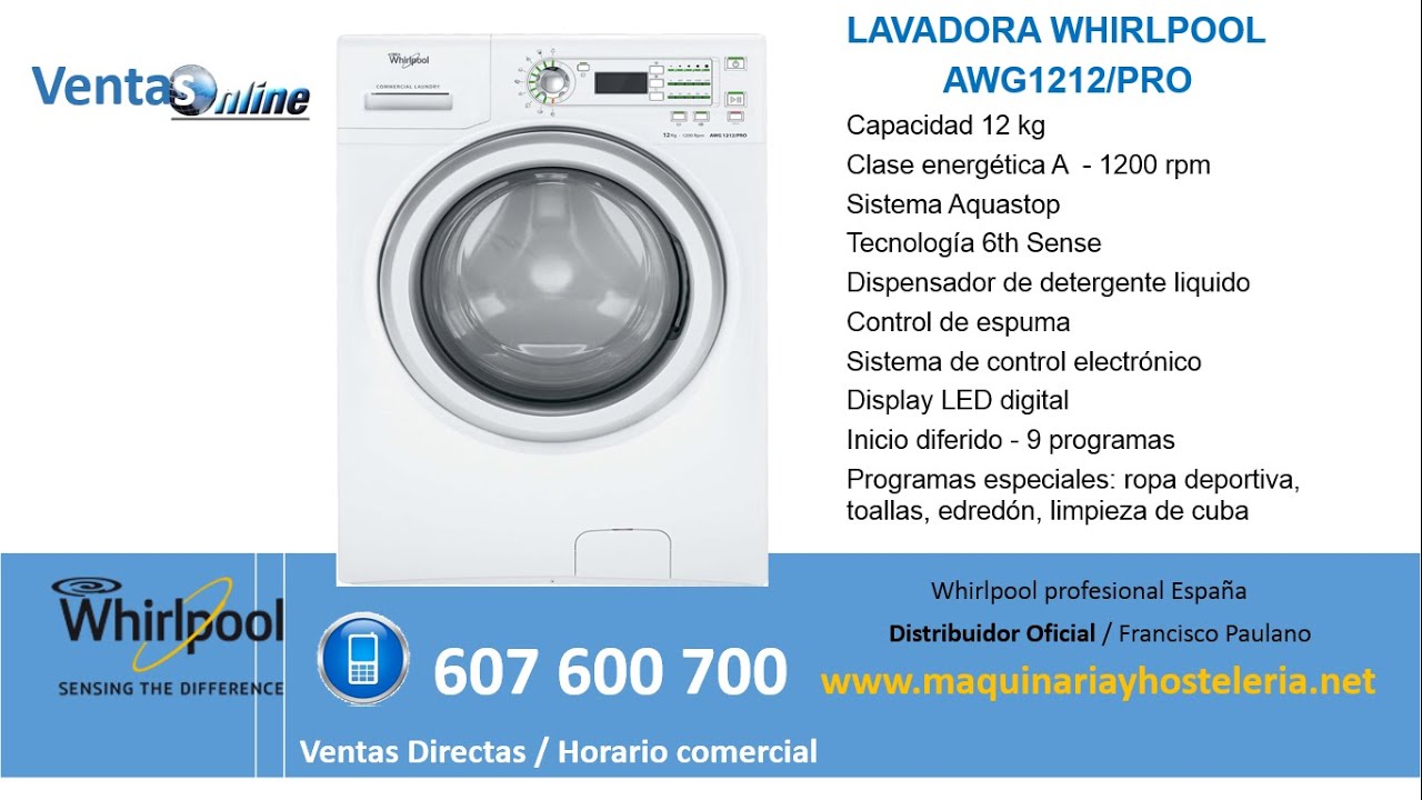 Lavadora Whirlpool 12 kilos de ropa.Sevilla