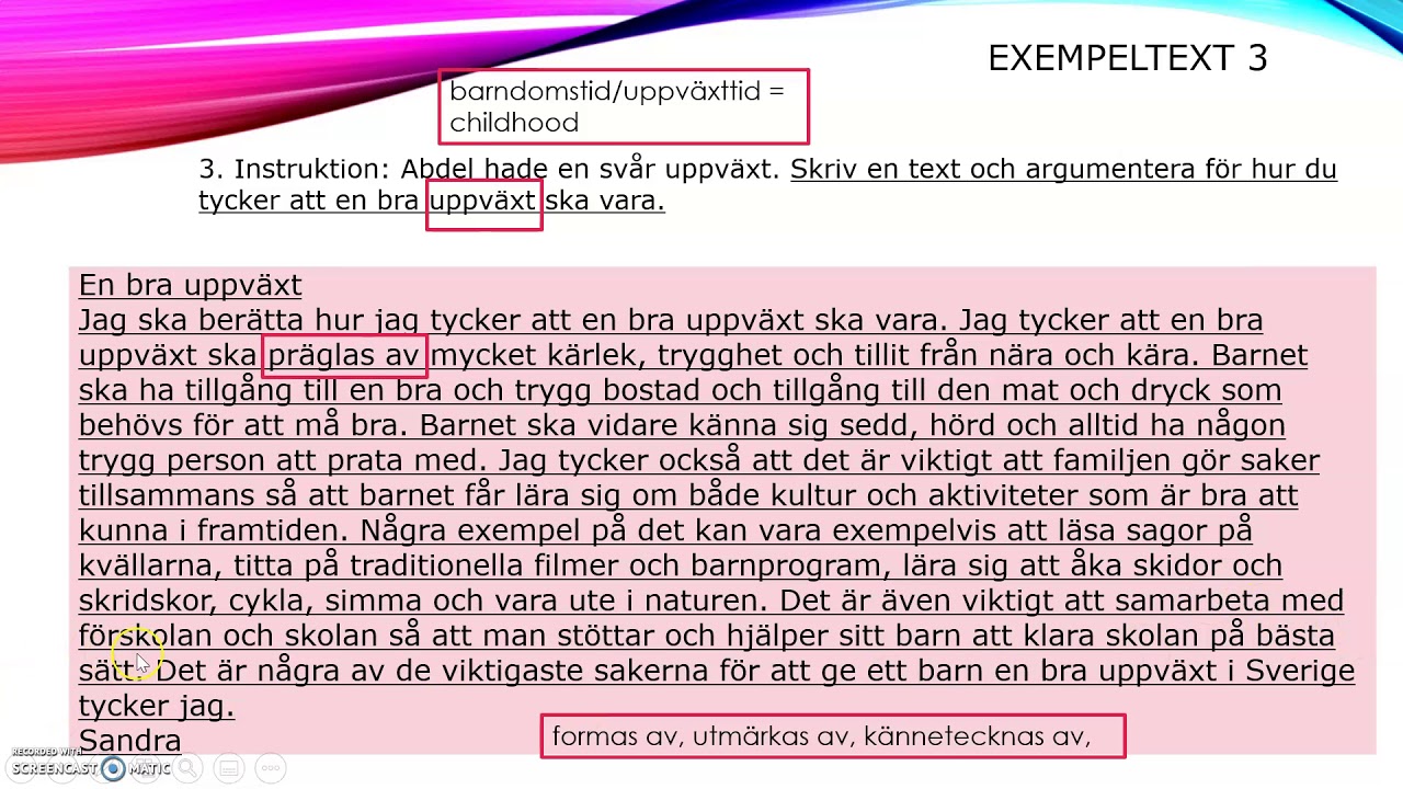 Skrivuppgift 2 med exempeltexter för Yrkes-sfi: Vård och omsorg