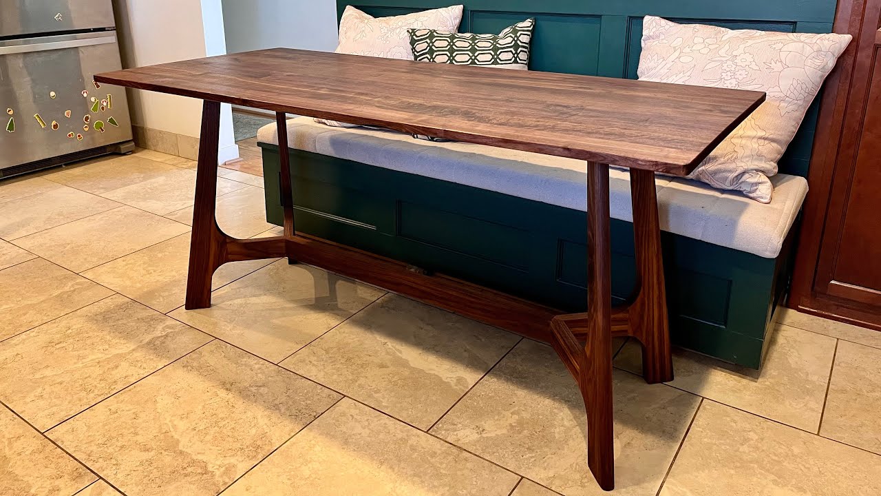 Custom Mid Century Modern Walnut Dining Table | Step-by-Step Build