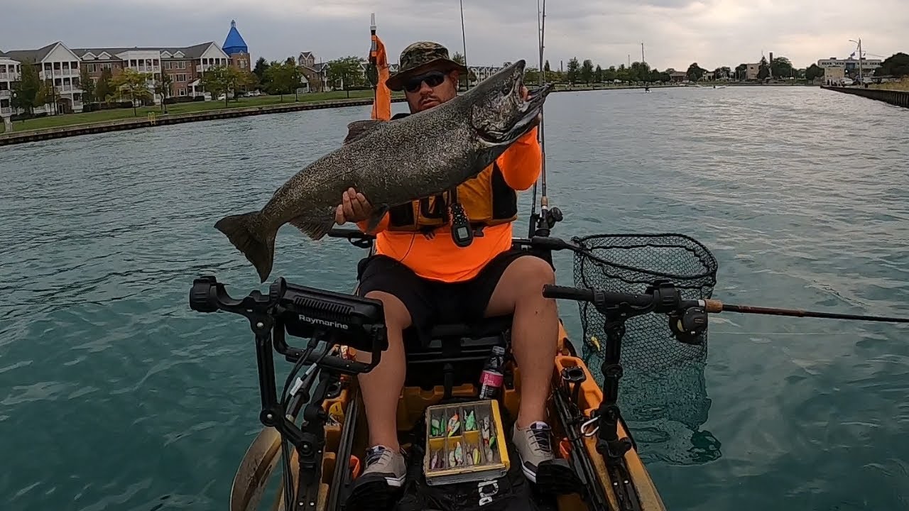 Catching BIG Fall King Salmon | Lake Michigan Kayak Fishing