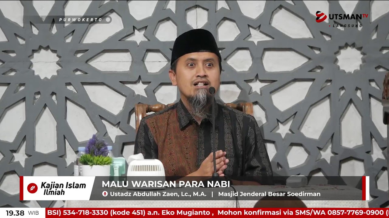 LIVE Malu Warisan Para Nabi - Ustadz Abdullah Zaen, Lc. M.A