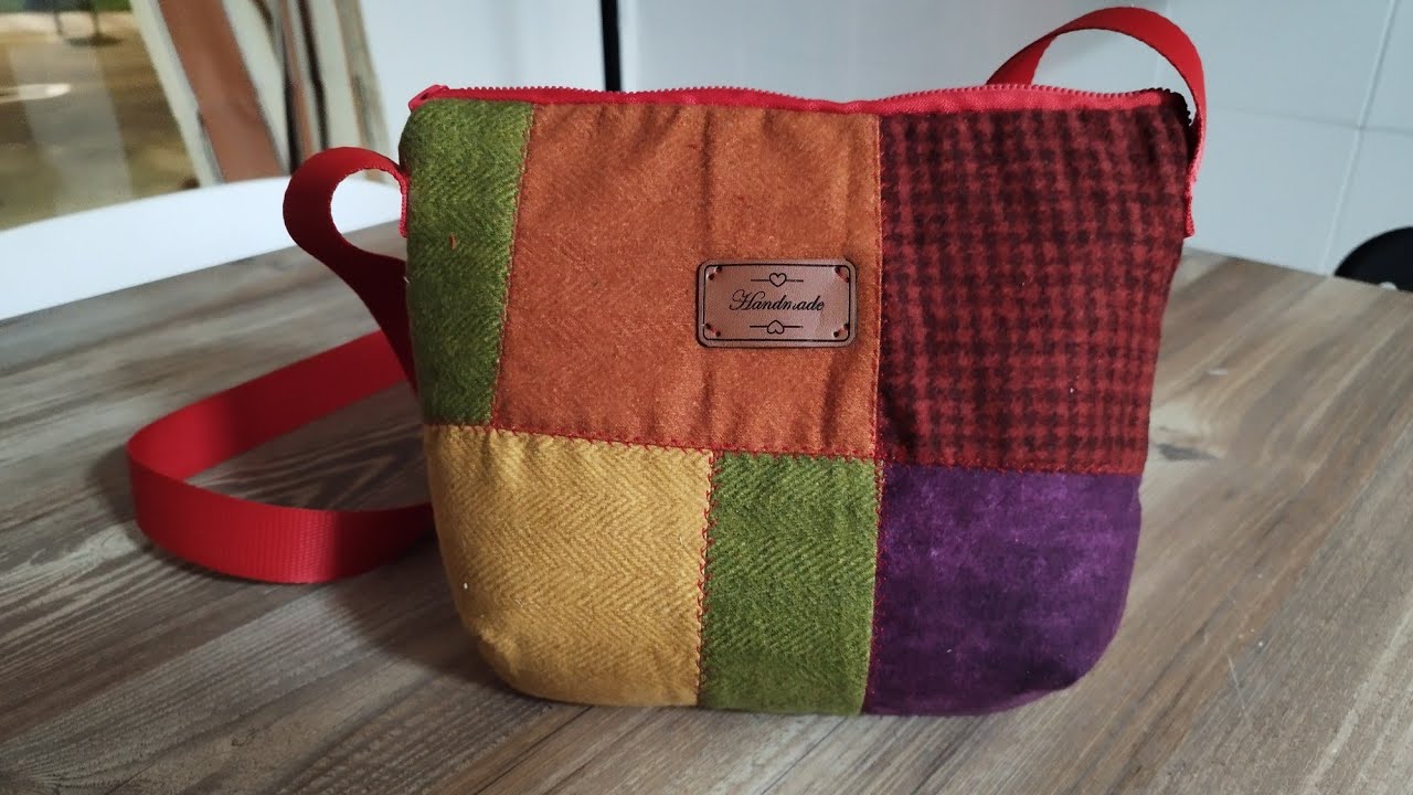 sencillo bolso con retales de telas