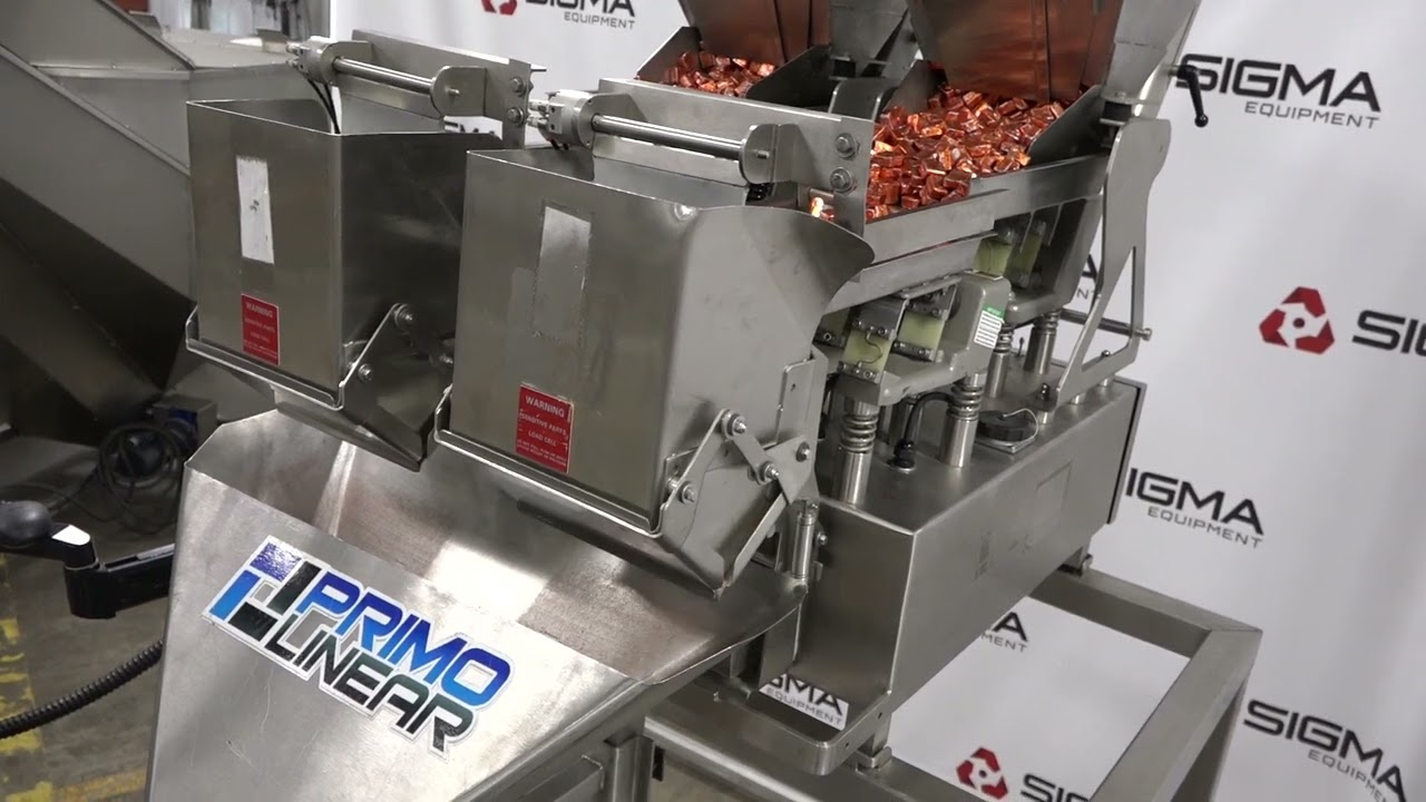 E304654 - Weighpack Primolinear V-5 2L/3P Stainless Steel Bucket Scale System w 9'L Conveyor