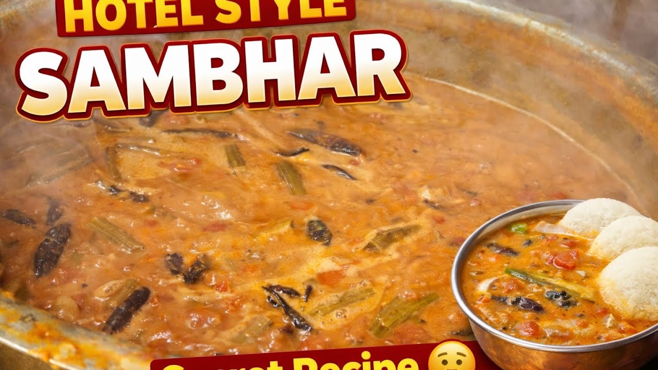 50 लीटर No Onion No Garlic सांबर रेसिपि | Hotel Style Bulk Recipe | 
