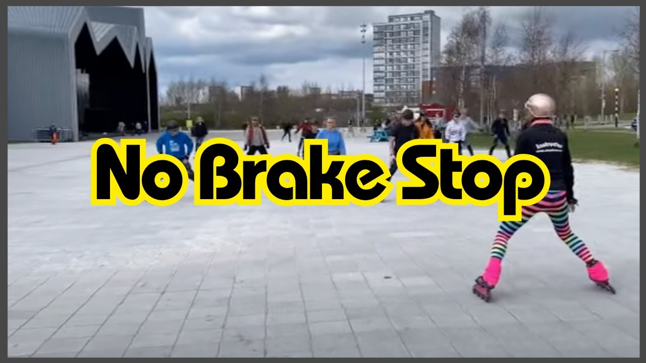 Beginner Inline Skate Tutorial How to Stop on Rollerblades without a Heel Brake & easier than T-stop