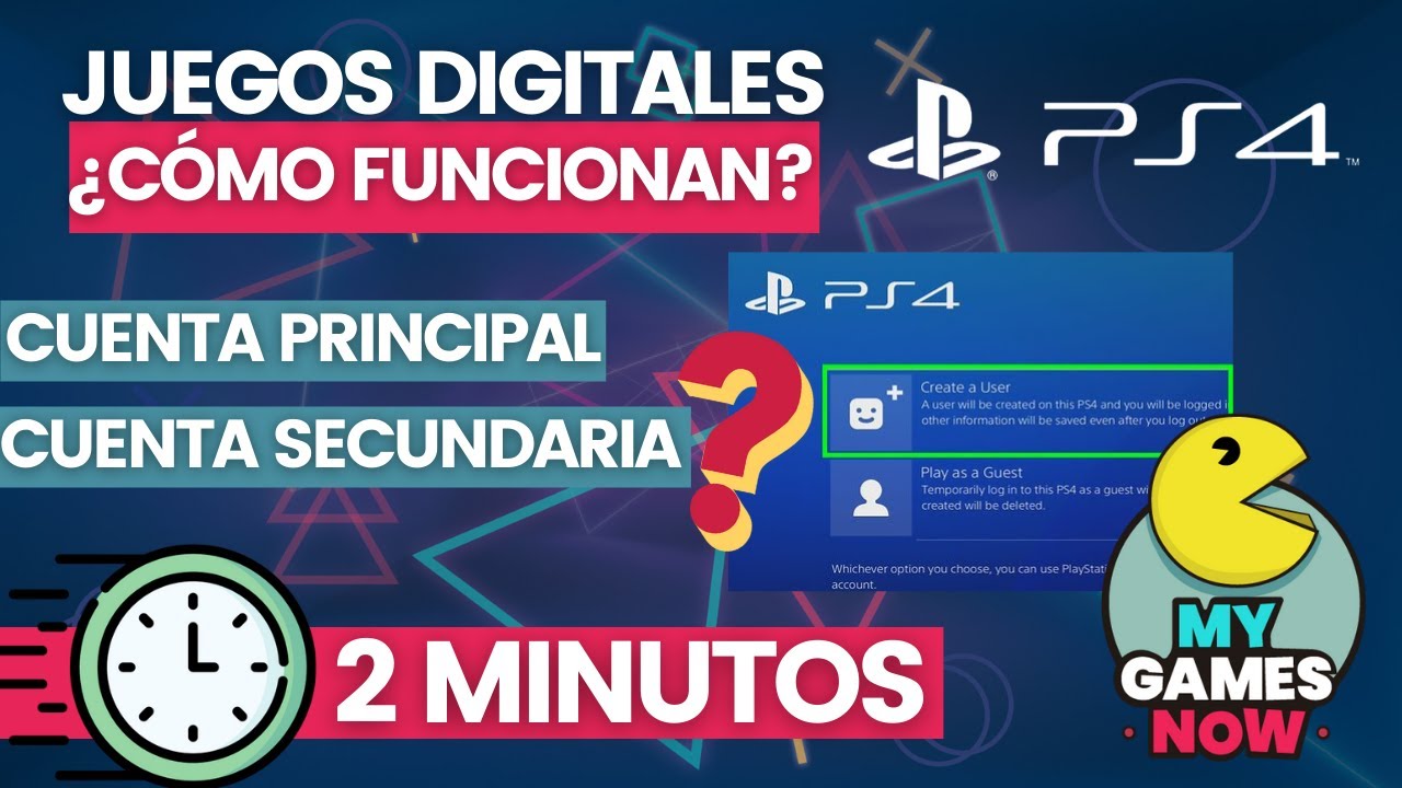 🎮JUEGOS DIGITALES PS4 - ¿CÓMO FUNCIONAN? - EXPLICADO en 2 MINUTOS⏰ (Cuenta PRINCIPAL-SECUNDARIA)