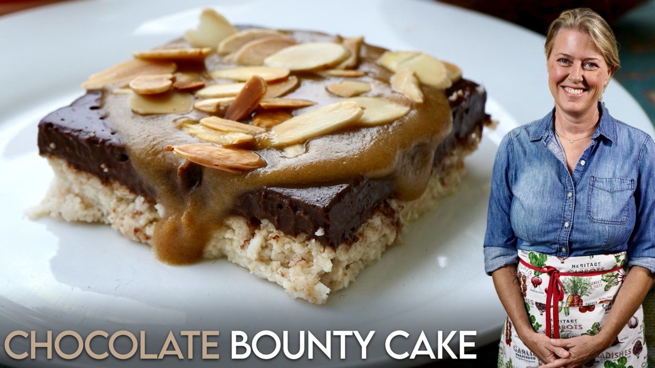 Triple Threat: Vegan Chocolate, Coconut & Caramel Bounty Cake!