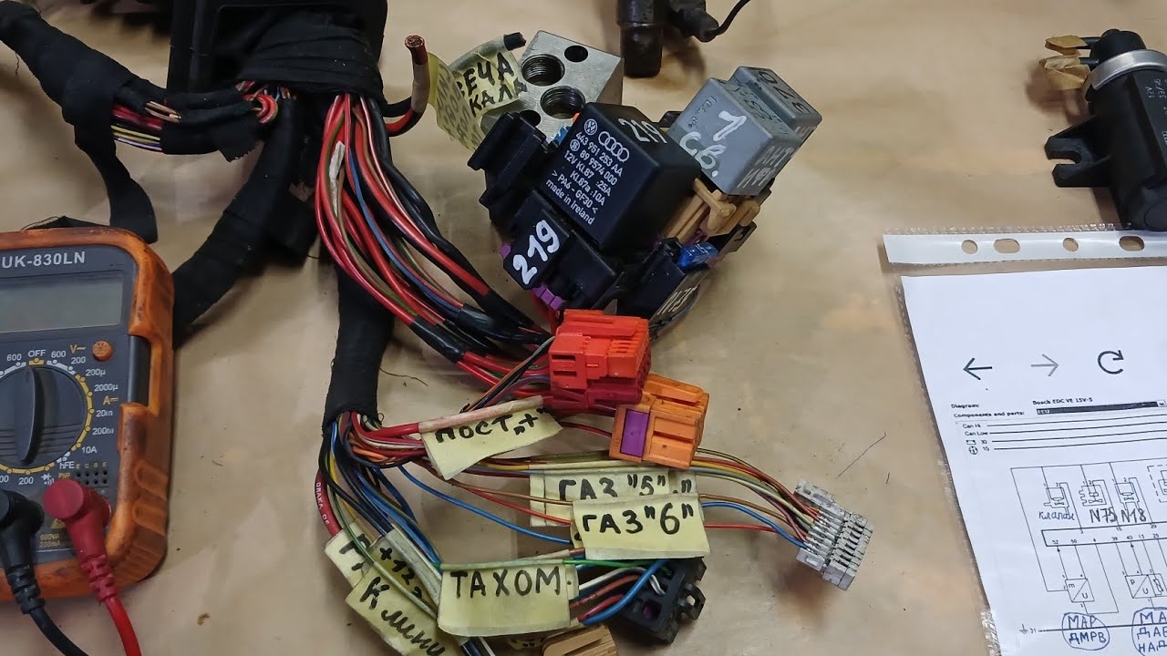 AFN 1.9TDI на Т4.Свап мотора,14часть.Подключение проводки,распиновка 80пин.ЭБУ.Состояние машины.