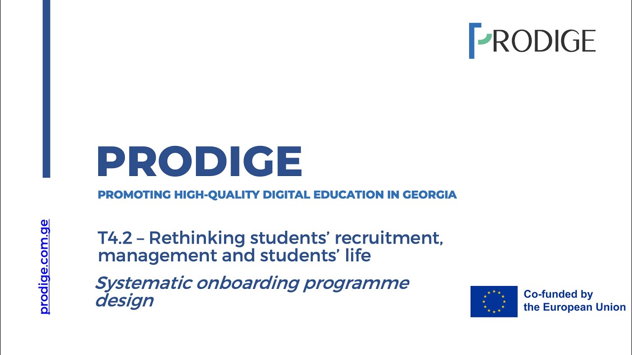 PRODIGE - T4.2 -  Student onboarding programme design