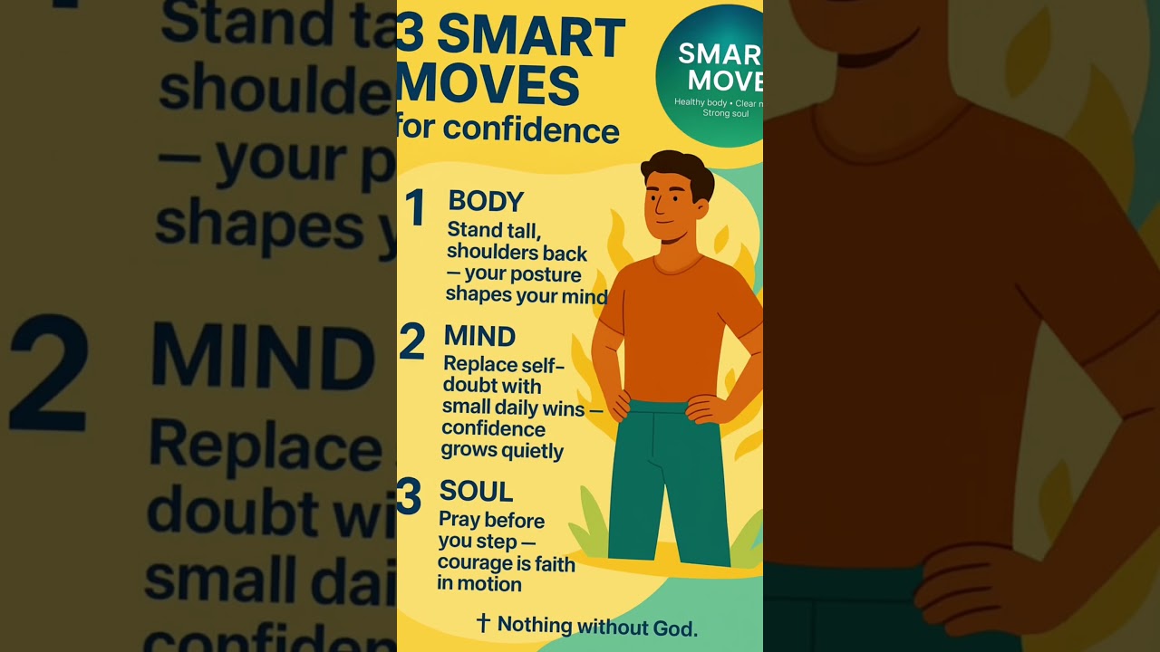 3 Smart Moves for Confidence #SmartMove #Confidence #FaithAndFocus #HealthyBodyClearMindStrongSoul