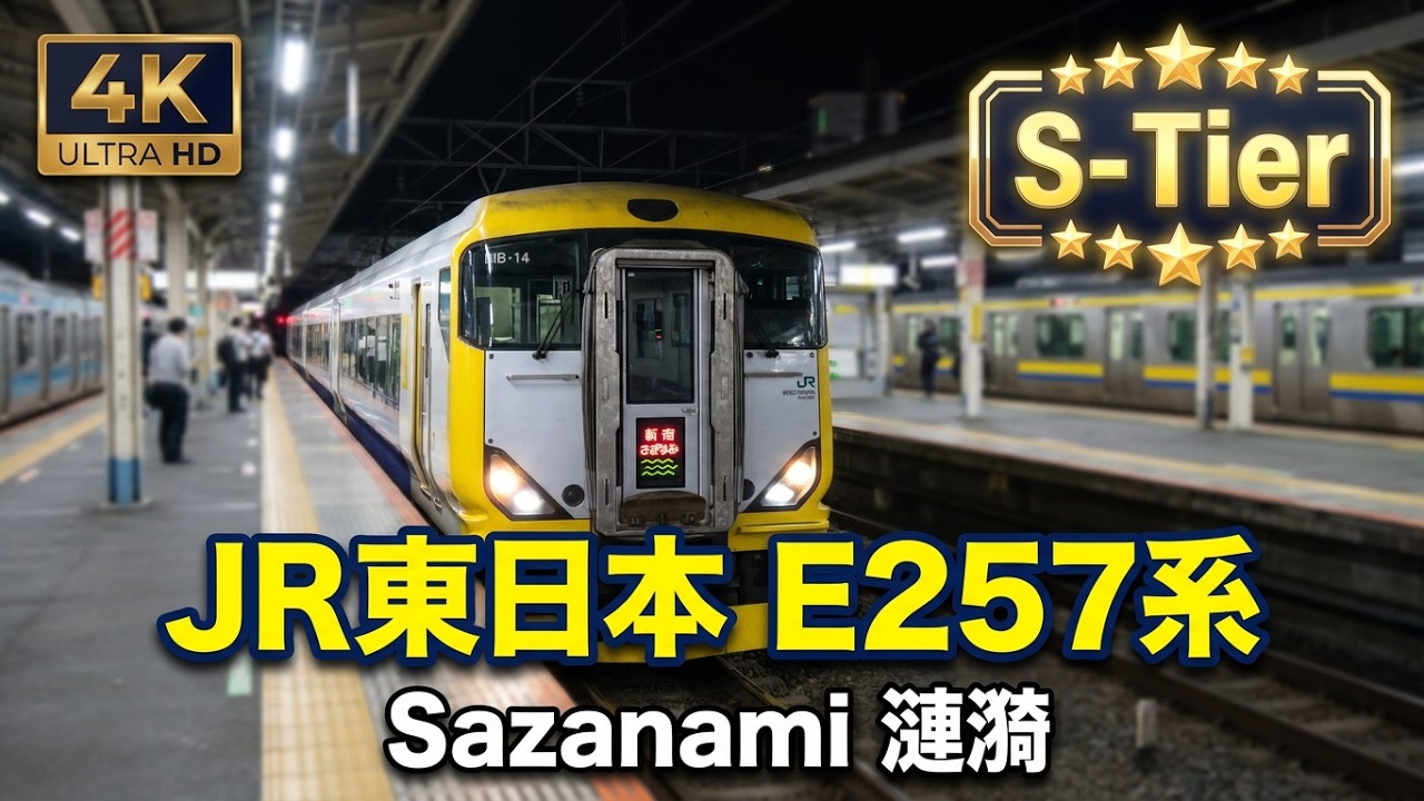 (4K) JR東日本 E257系電聯車500番台 細波號列車 さざなみ / Sazanami / 漣漪