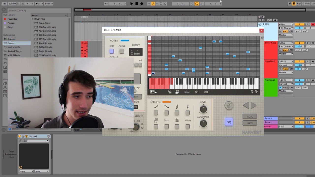 Harvest Overview - Setup, Melody, Chords and Drums