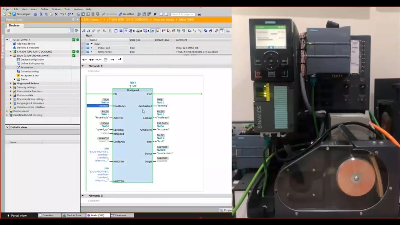 Getting start TIA Portal_session 5 Speed control SINAMICS G120 via PROFINET