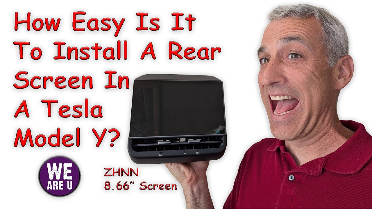 Largest Rear Screen Add-on For Tesla Model 3 and Y – ZHNN Display install and overview