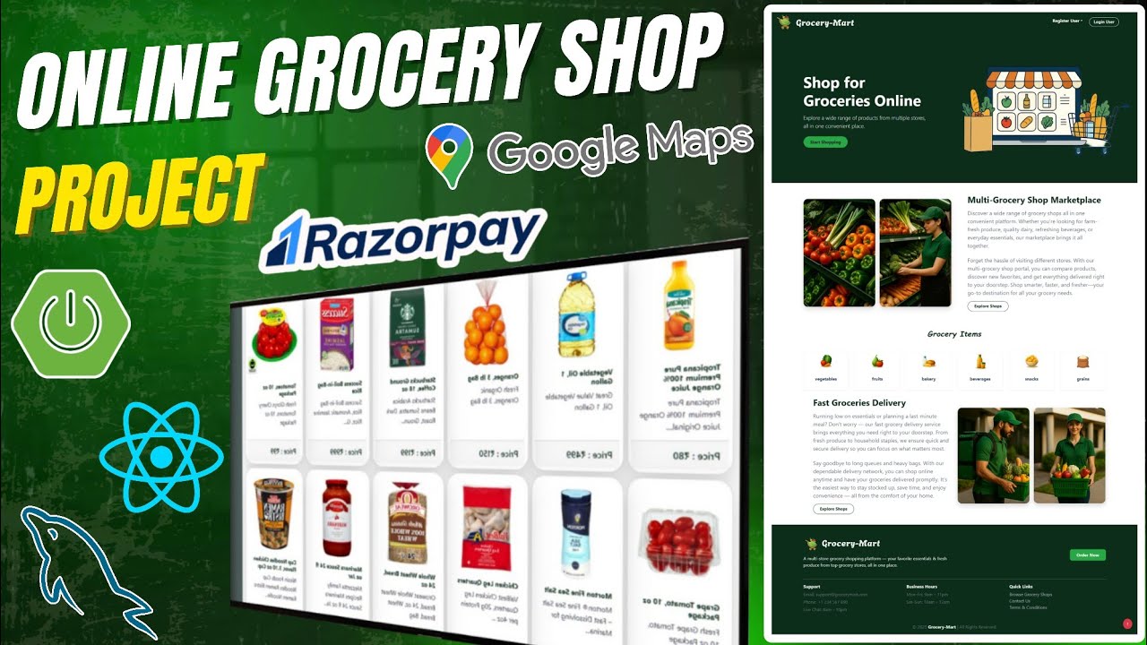 Online Grocery Shopping System Project | Spring Boot React JS Project |Full Stack Final Year Project
